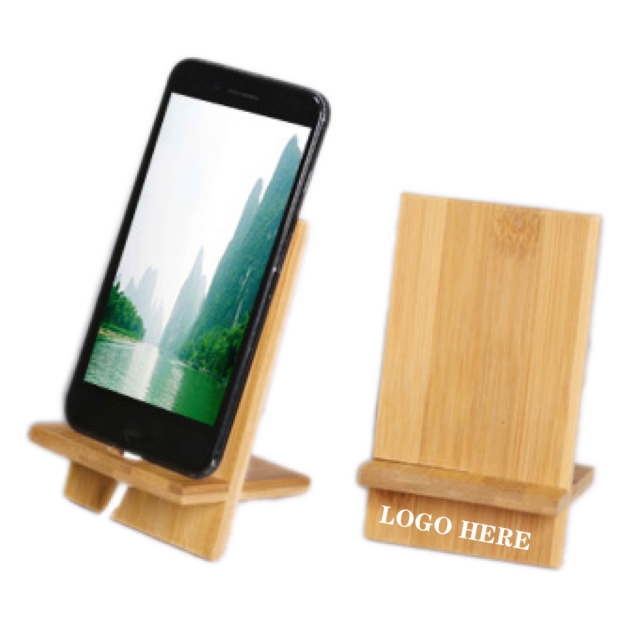 Bamboo Wood Cell Phone Stand 1