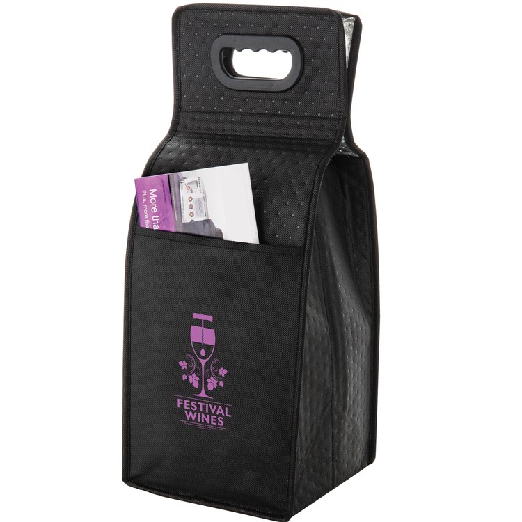 Non-woven Insulated Wine Tote with Velcro Closure 2
