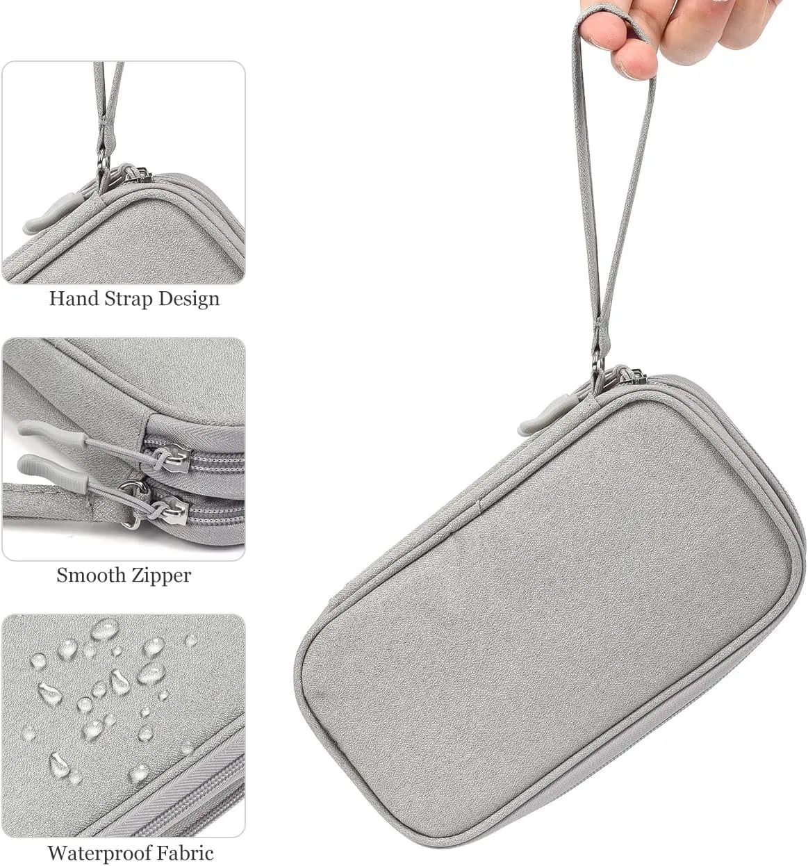 Waterproof Double Layers Travel Cable Organizer Pouch 5