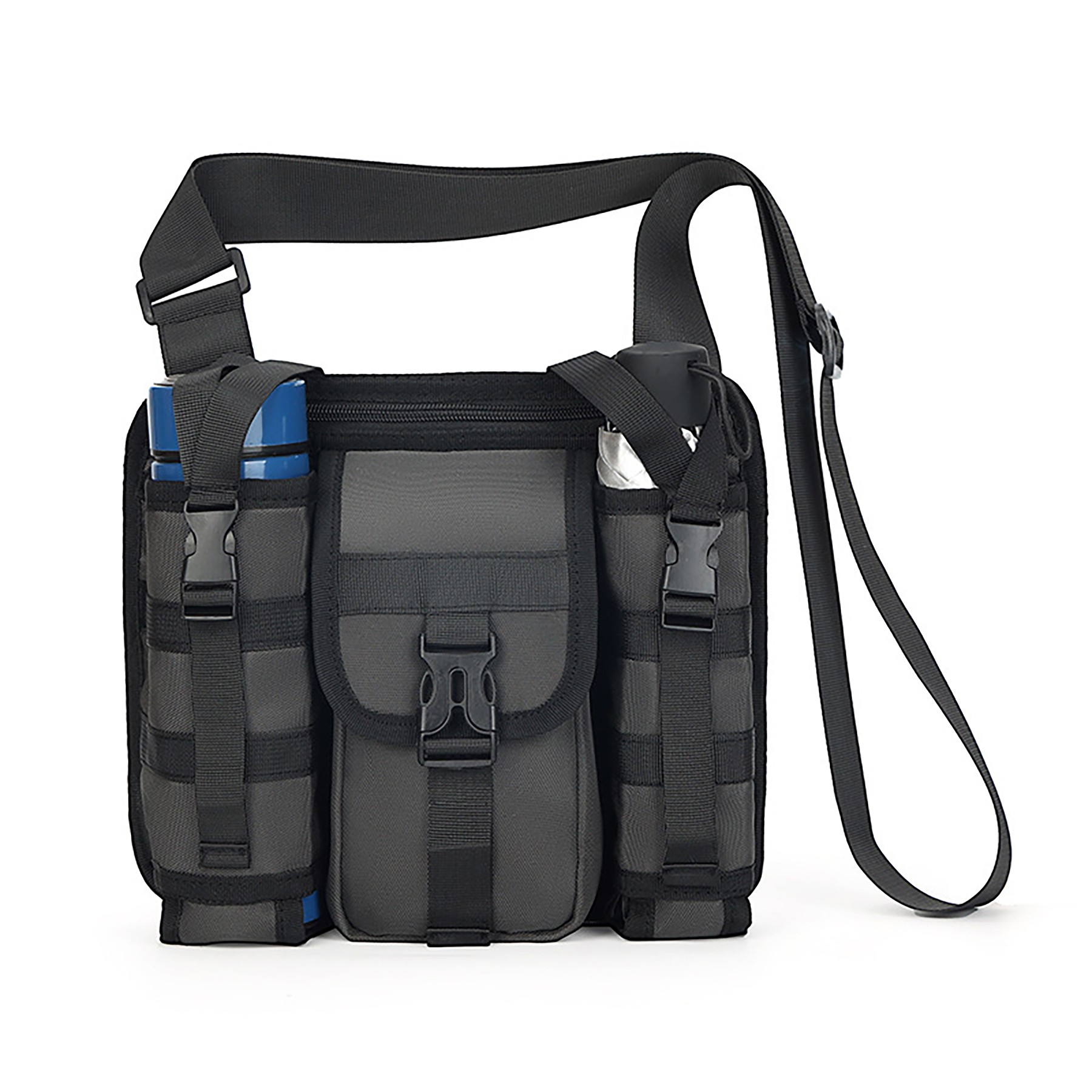 Tactical Shoulder Bag With Water Bottle Holder 2