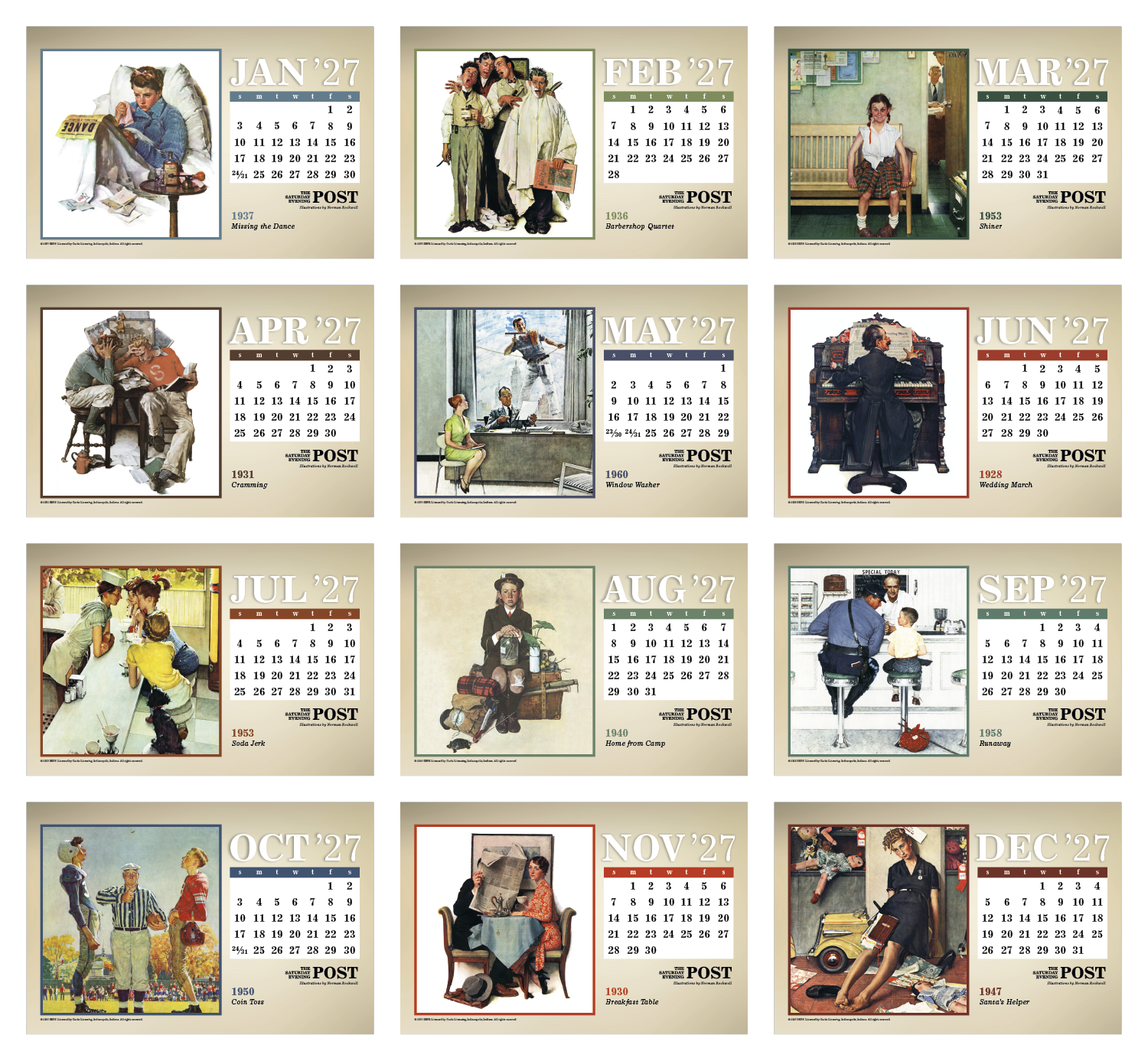 Triumph® Calendars The Saturday Evening Post Large Desk Calendar 51