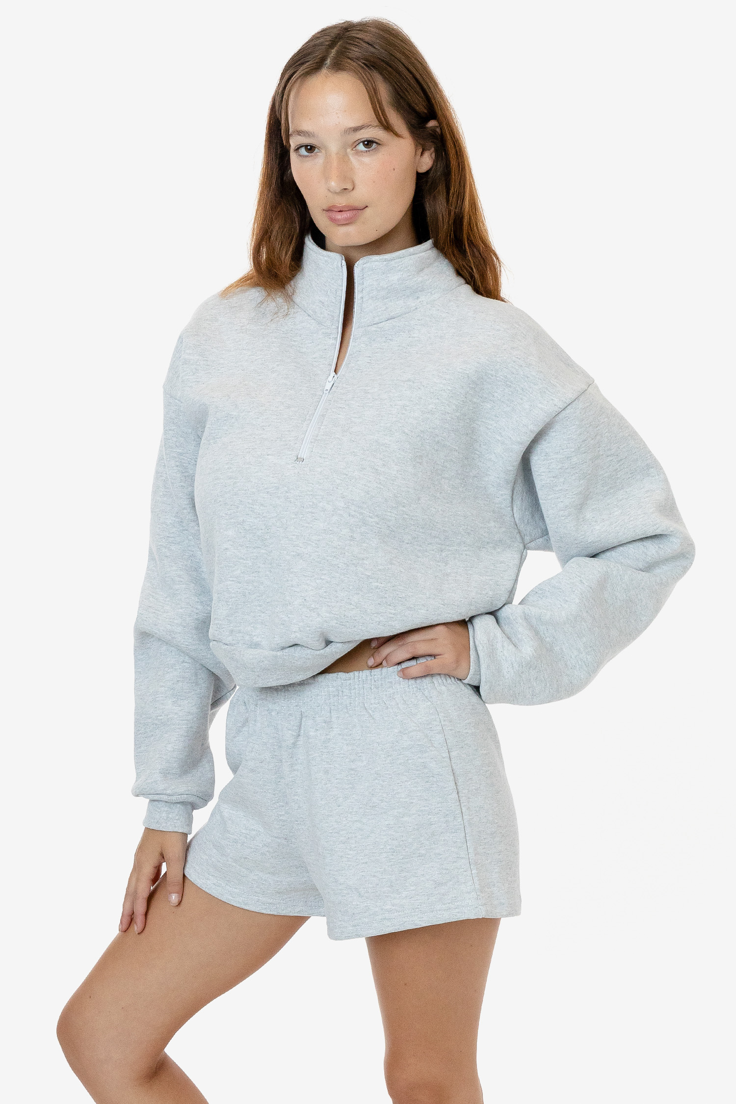 14 OZ HEAVY FLEECE CROPPED QUARTER ZIP PULLOVER 2