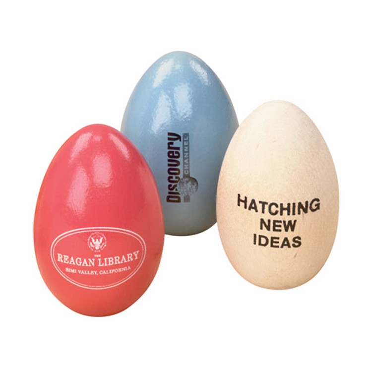 Colorful Wooden Eggs with Imprint 2