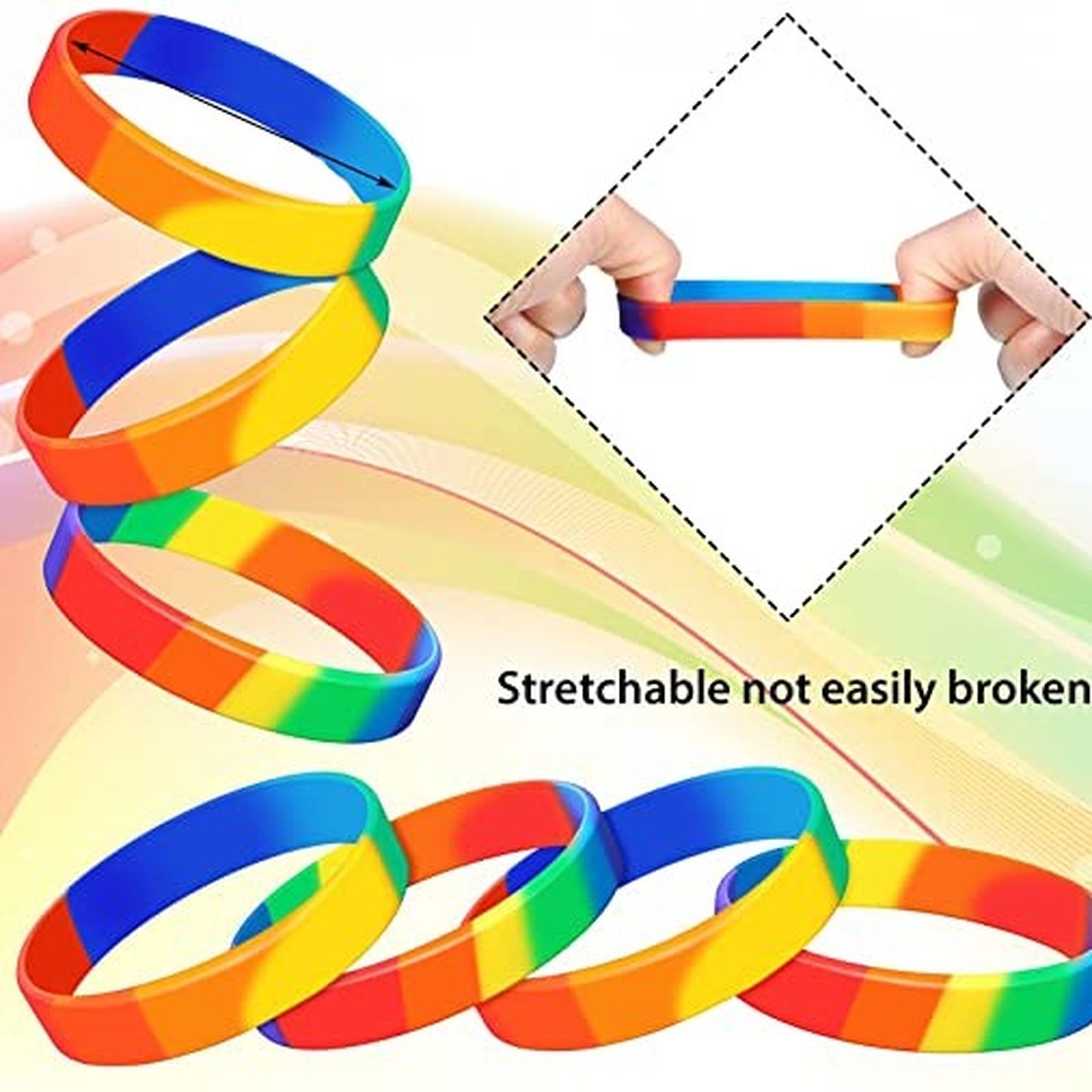 Gay Pride Wristbands Lesbian Rainbow Silicone Bracelets 14