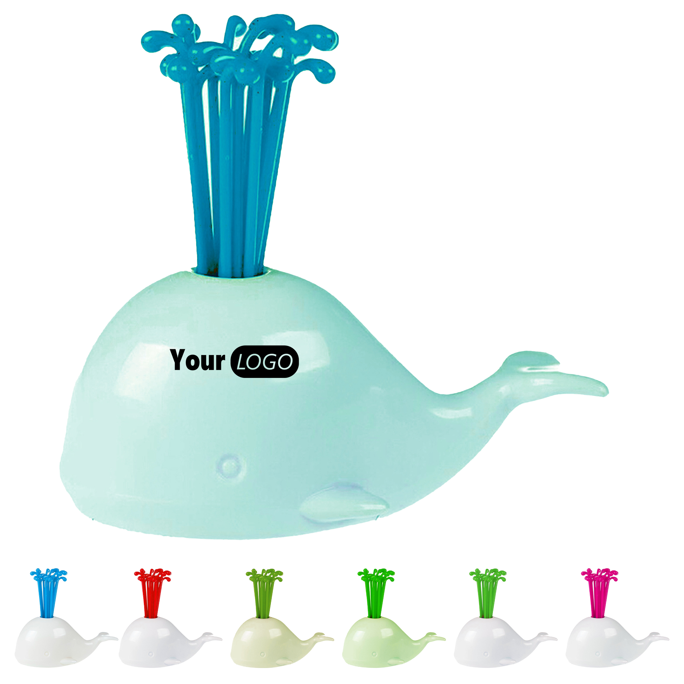 Abs Whale Fountain Fruit Fork Set 2