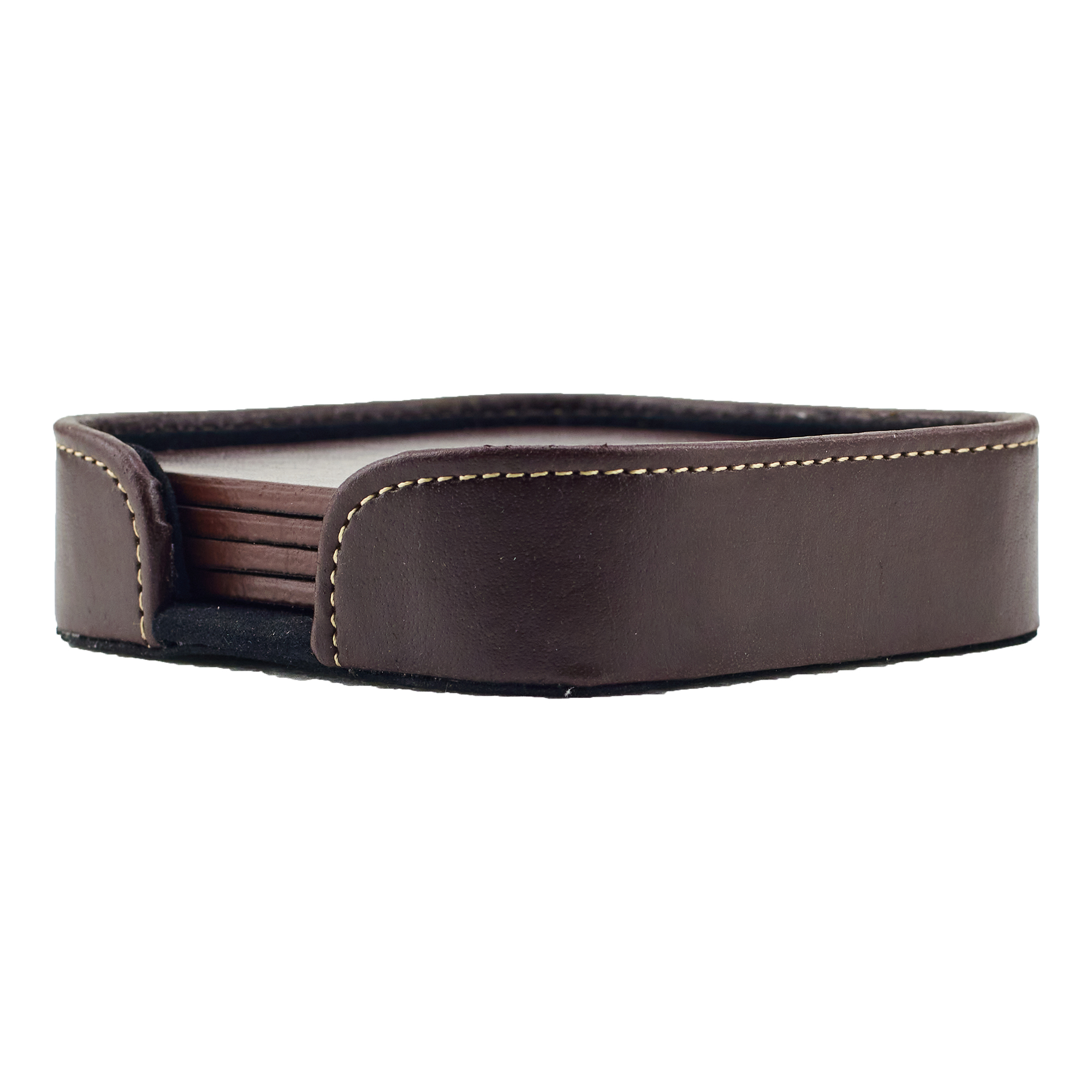 Atlantis Bonded Leather Square Coaster Set 4