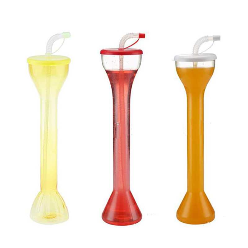 500ml Clear Yard Cup with Straw, custom plastic cup with logo imprint 2