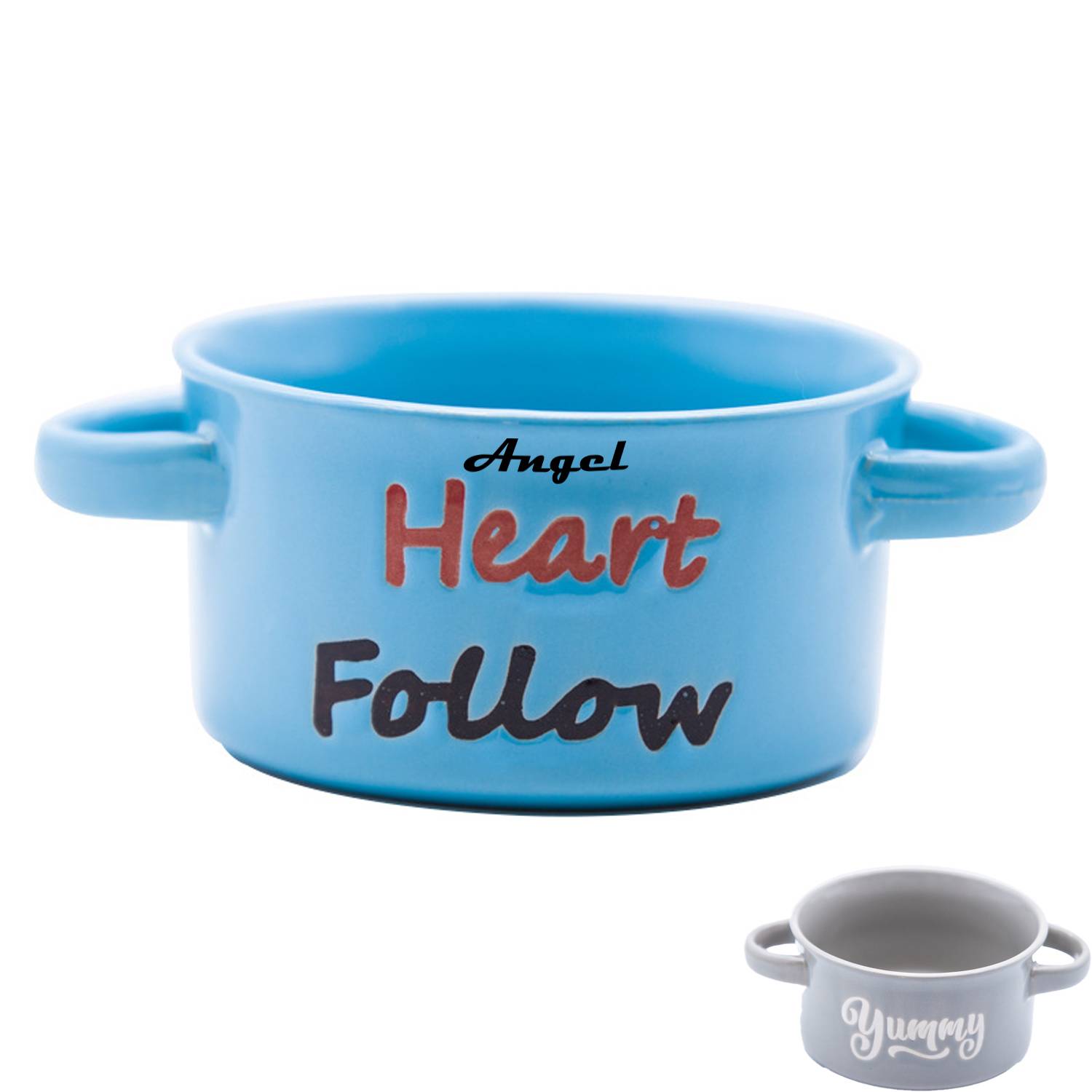 19oz Double Handle Ceramic Soup Bowl 1