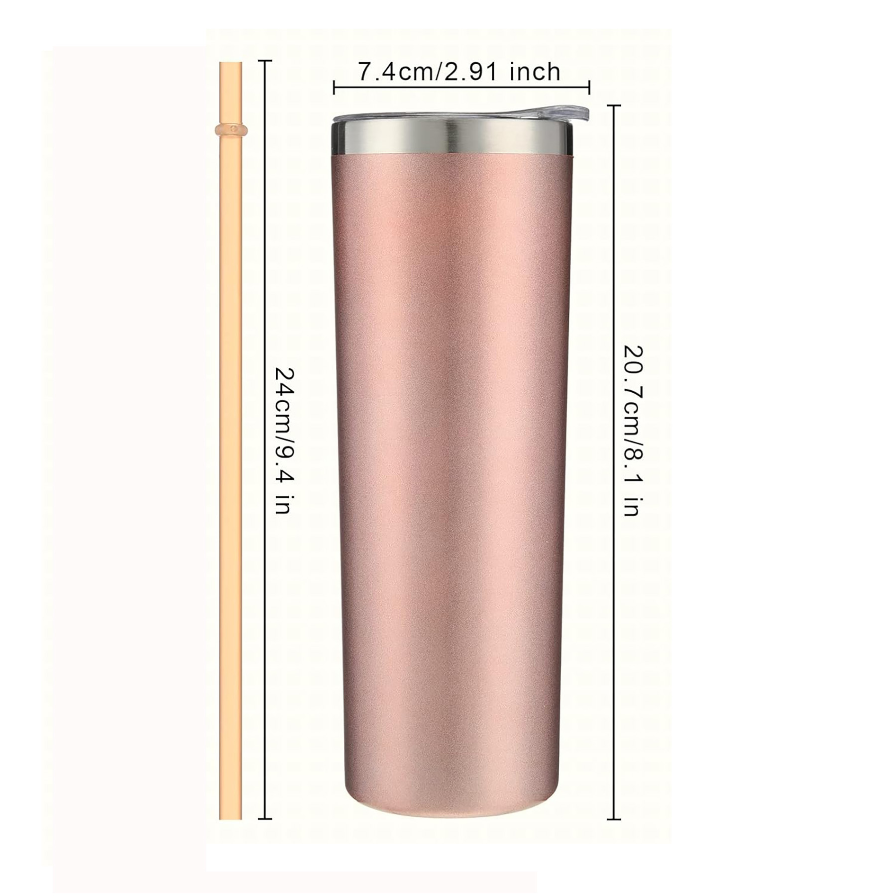 Skinny Tumblers with Straws and Lids 11