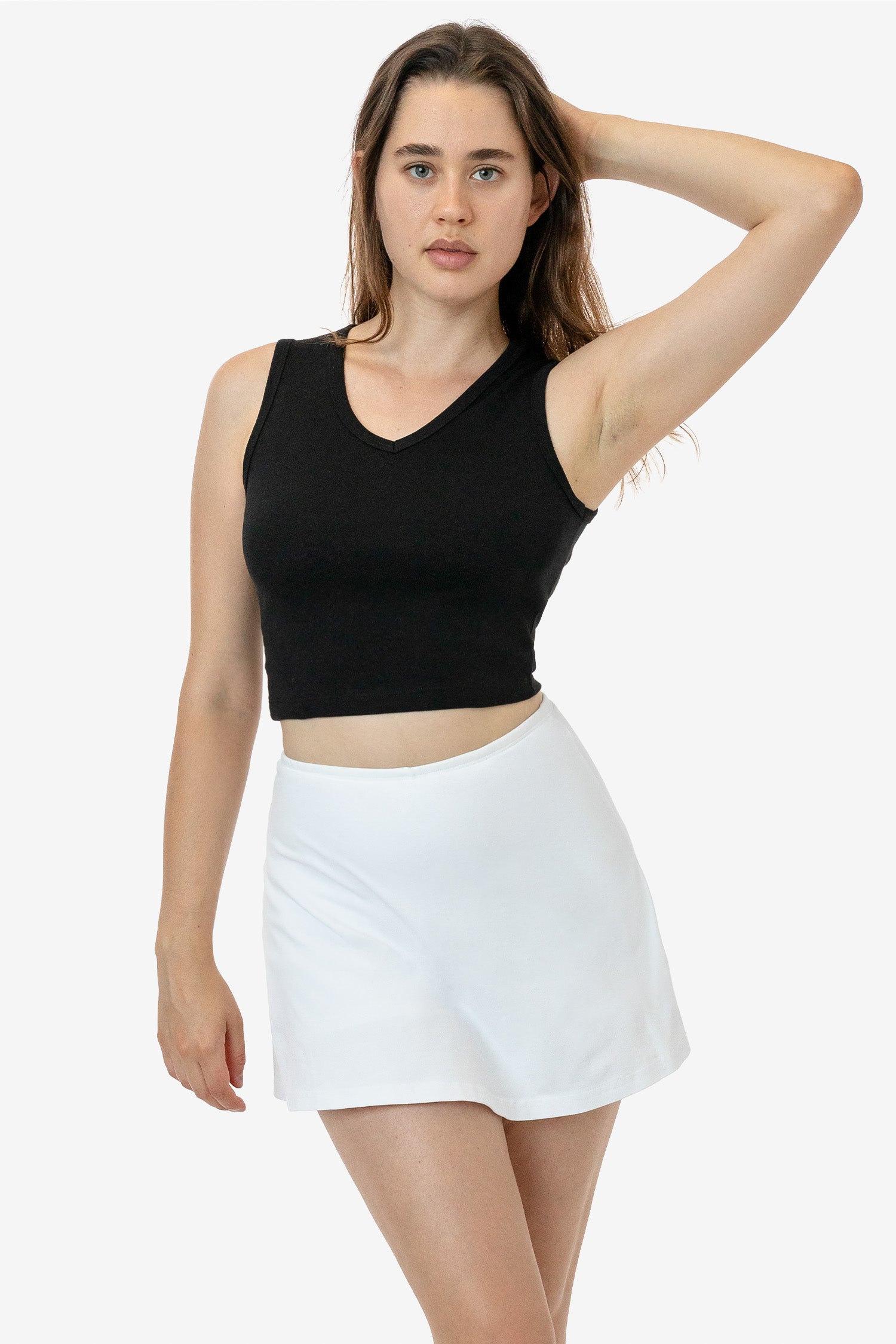 BABY RIB SLEEVELESS V-NECK CROP TANK 3