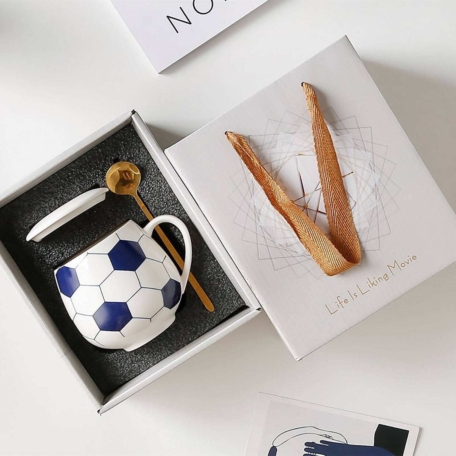 14oz Coffee, Tea, & Hot Drinks Ceramic Soccer Mug gift box 5