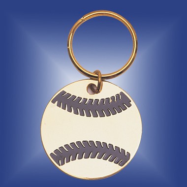 BRASS BASEBALL KEYRING 2