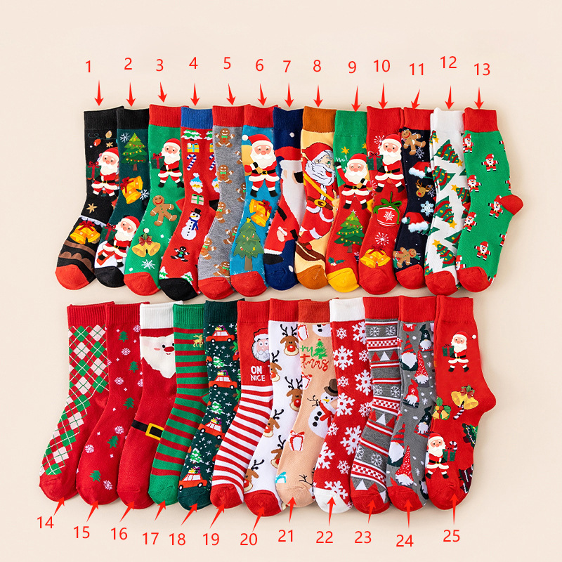 Custom Cotton Christmas Stockings Personalized Holiday Gift Socks 4