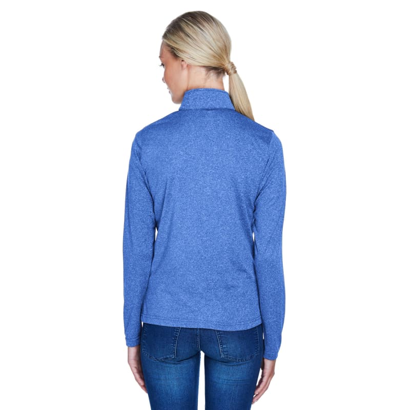 UltraClub Ladies' Cool & Dry Heathered Performance Quarter-Zip 9