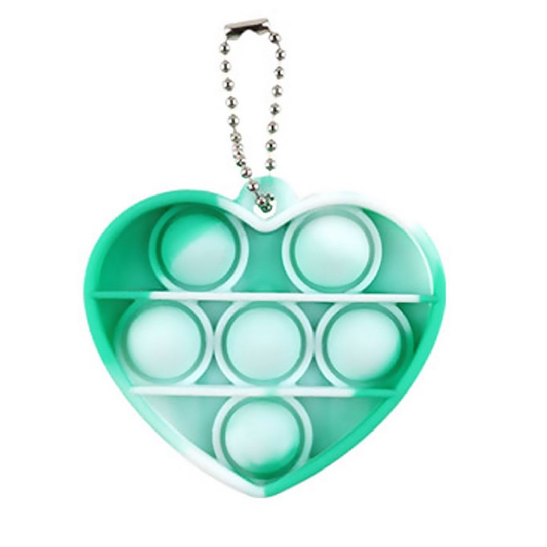 Heart Push Bubble Pops Fidget Keychain 6