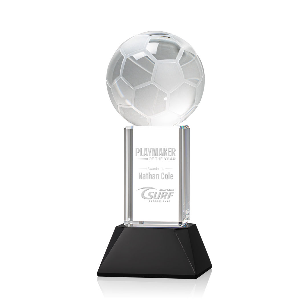 Soccer Ball Award on Stowe Base - Black 10