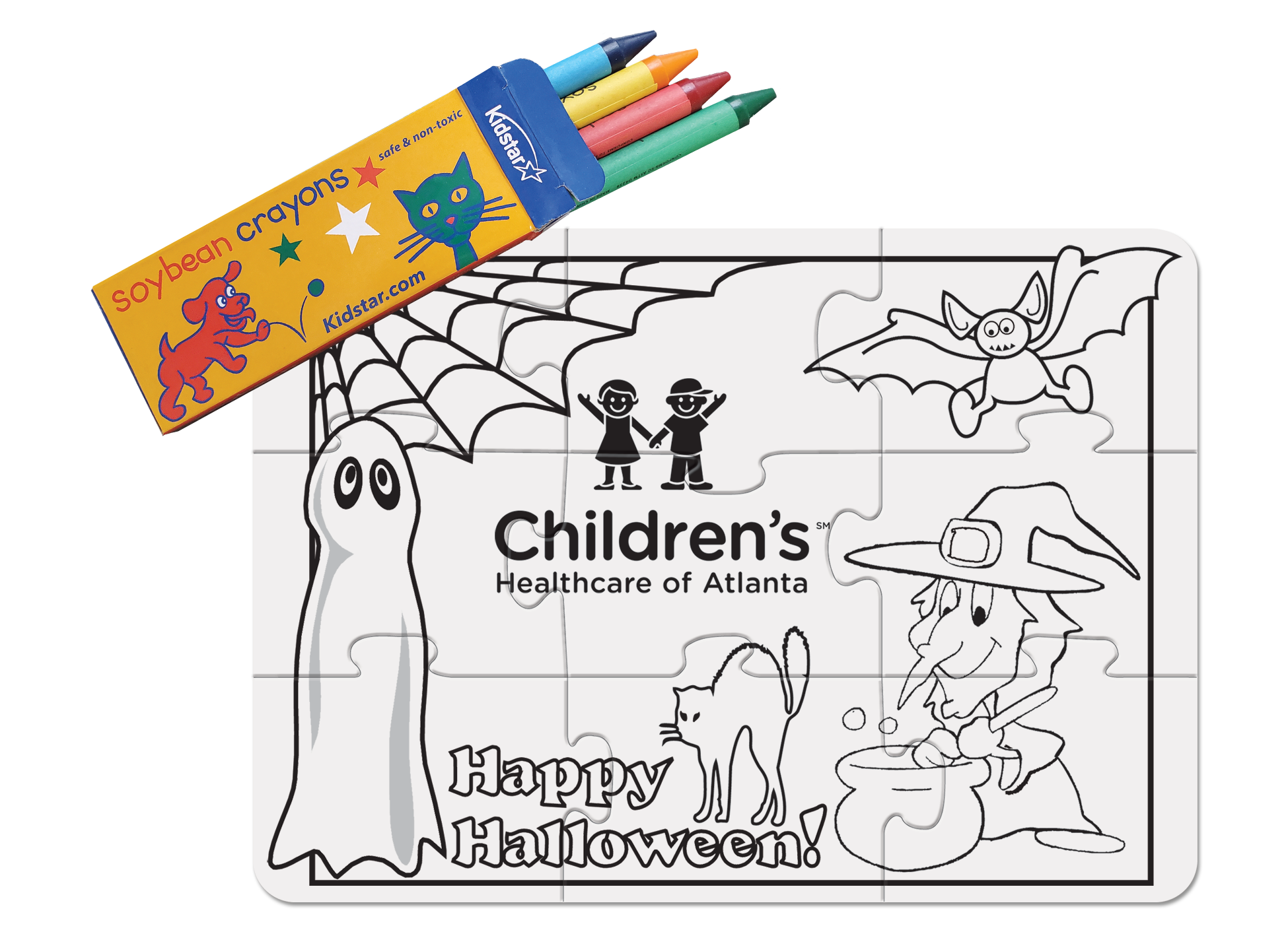 9 Pieces - 5" x 7" Coloring Puzzle - Halloween 2