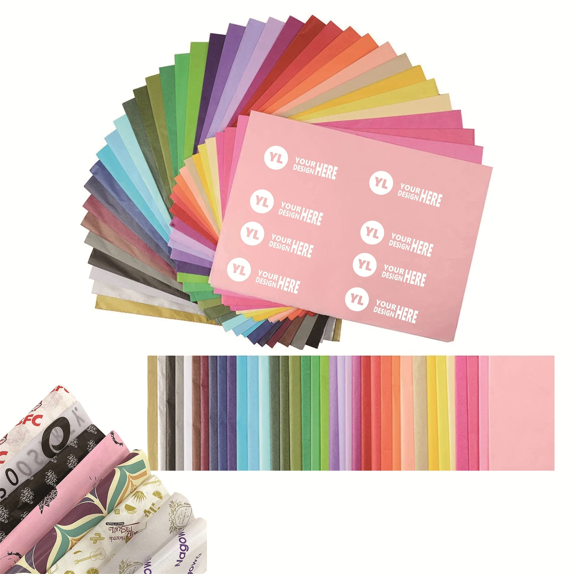 Custom Printed White/Kraft Tissue Paper 2