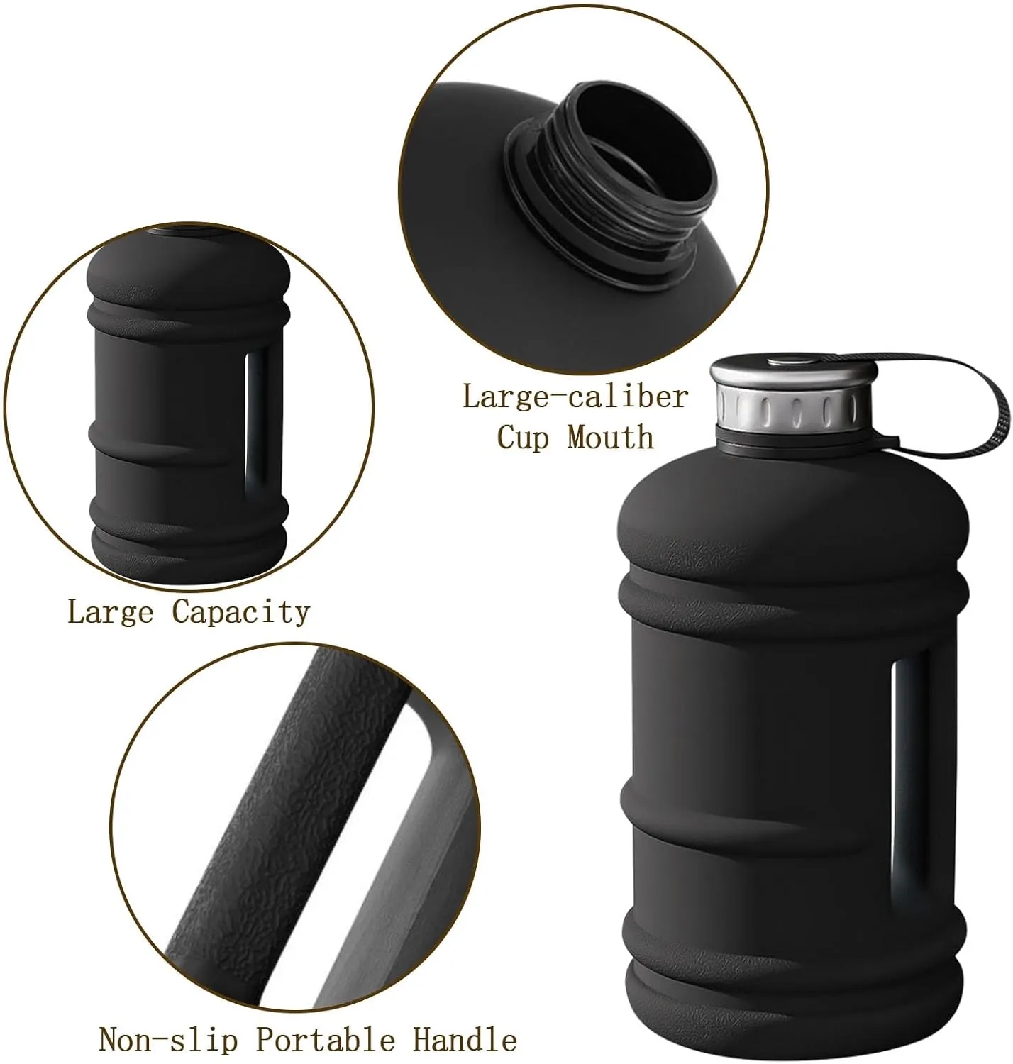 Half Gallon Water Bottle Sports Jug 8