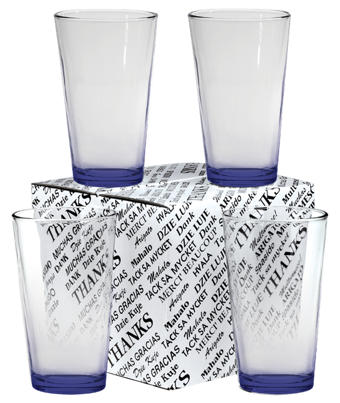 16 oz. Mixing Glass Thank You Set 16