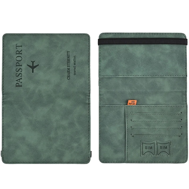 RFID Blocking Travel Wallet Passport Holder With Elastic 5