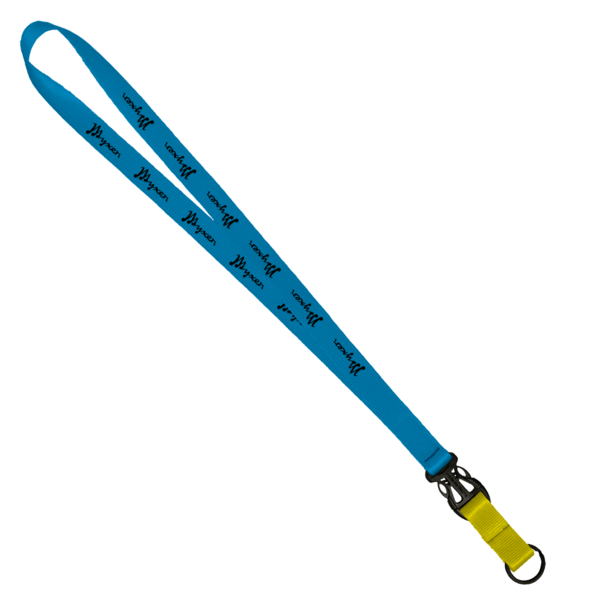 3/4" Multi color (Top and bottom) Nylon Lanyard with Plastic Slide Buckle R 485