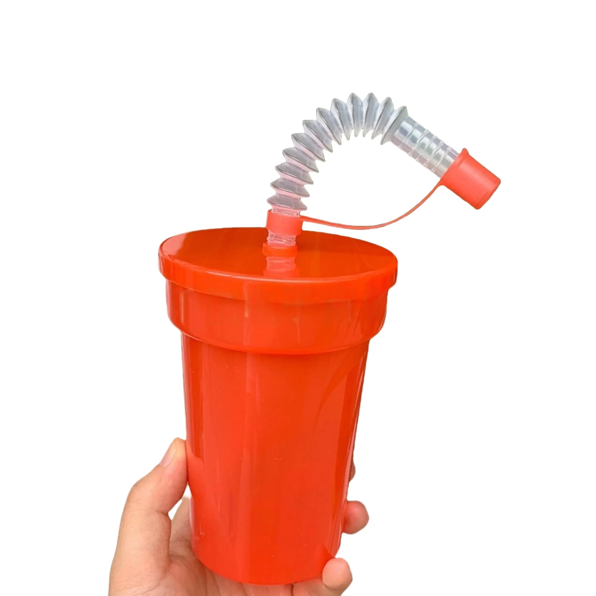 12oz Colored Plastic Straw Cup 12