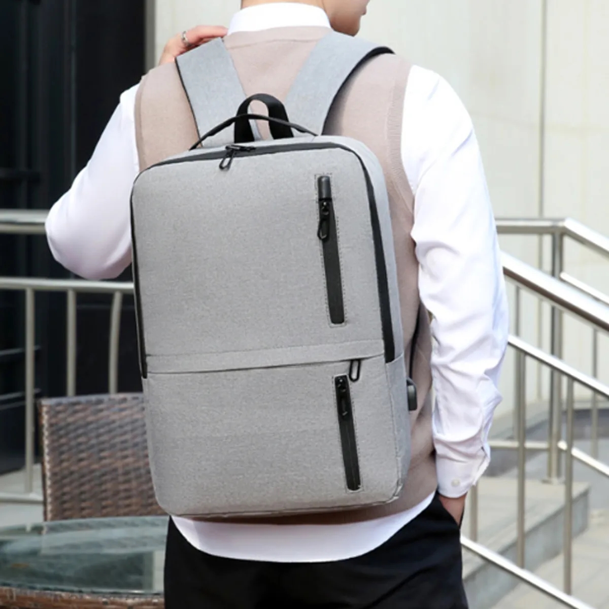 15.6 In Waterproof Business Laptop Backpack W/ USB Charging 7