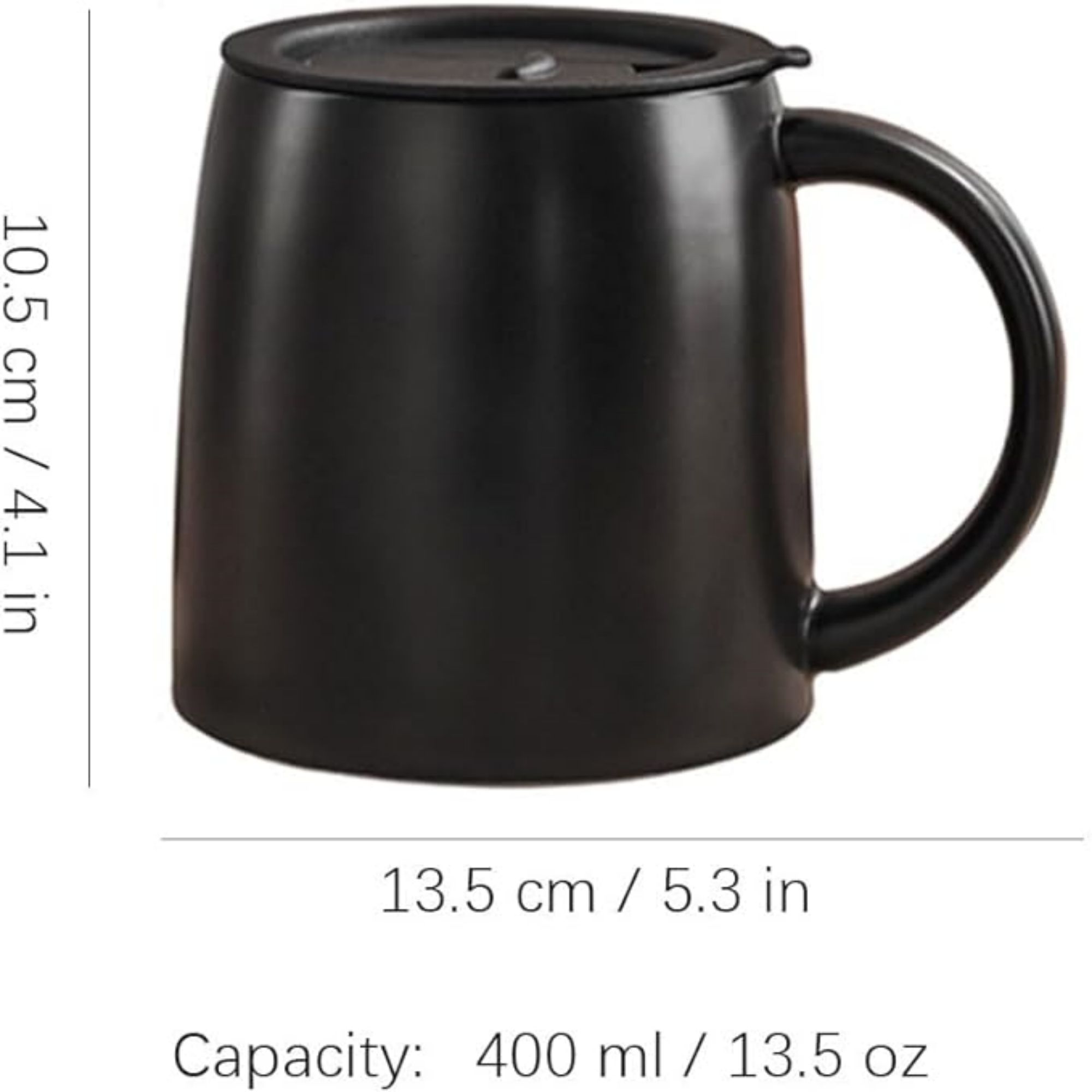 13.5 oz Round Simple Ceramic Mug with Lid and Straw 5
