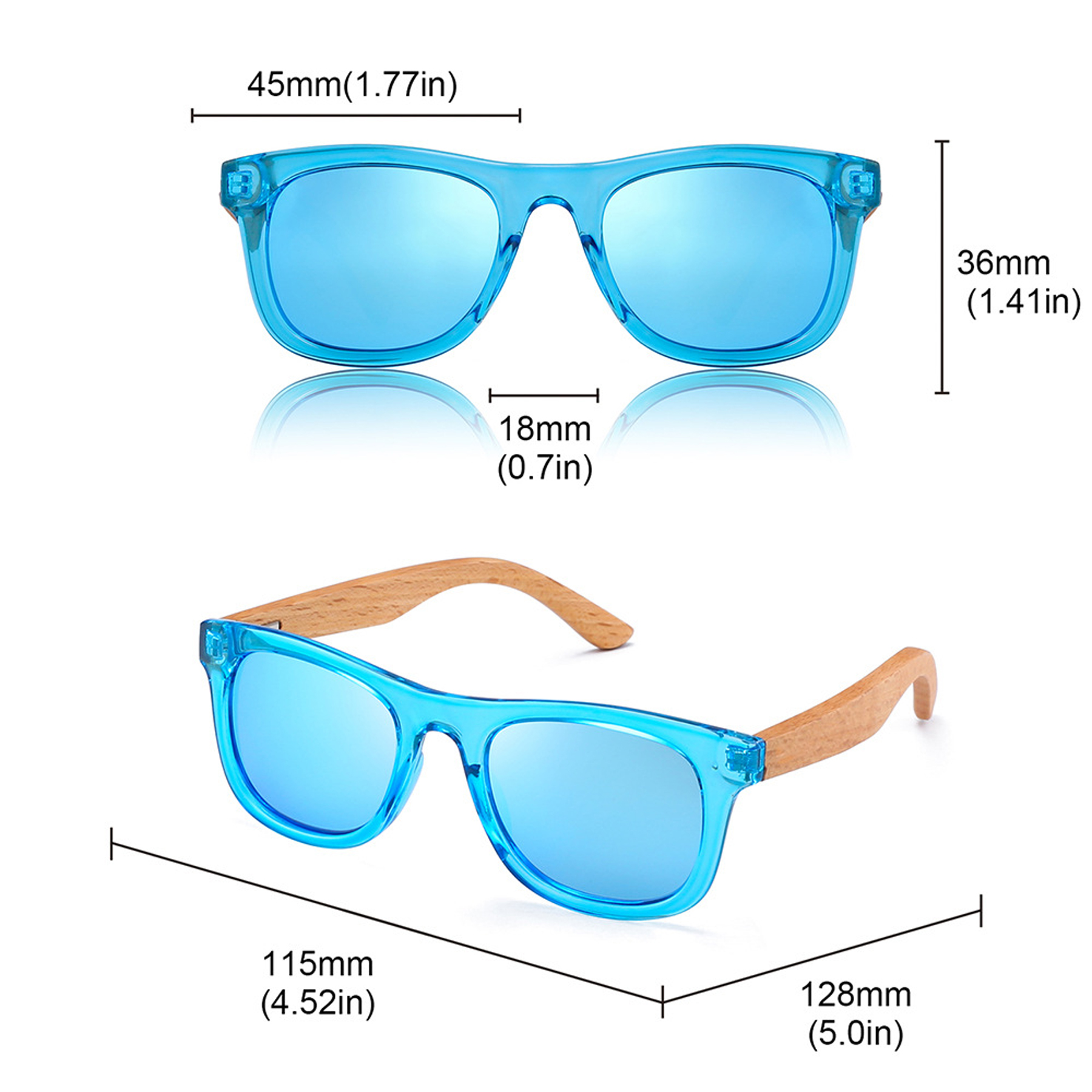 Children Wooden Frame Sunglasses 2