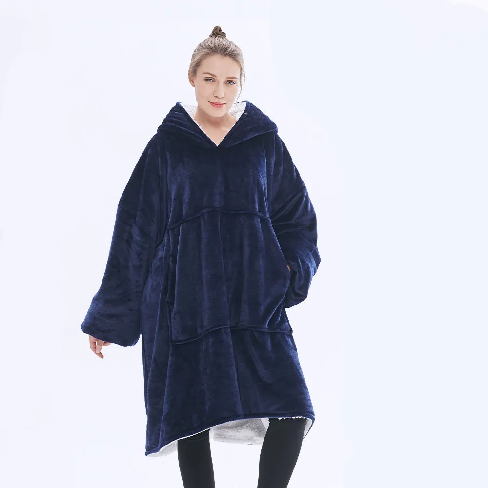 Oversized Unisex Sherpa Blanket Hoodie, custom hoodie or sweatshirt with logo imprint 3