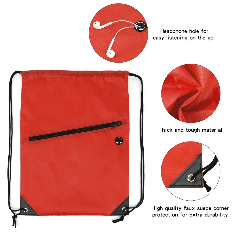 Drawstring Backpack w/ Zipper 1