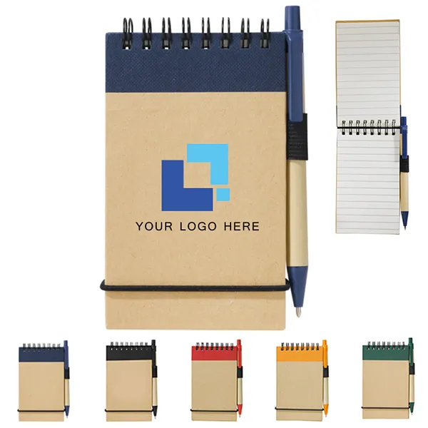 Recycled Spiral Jotter with Pen - 4X5 4
