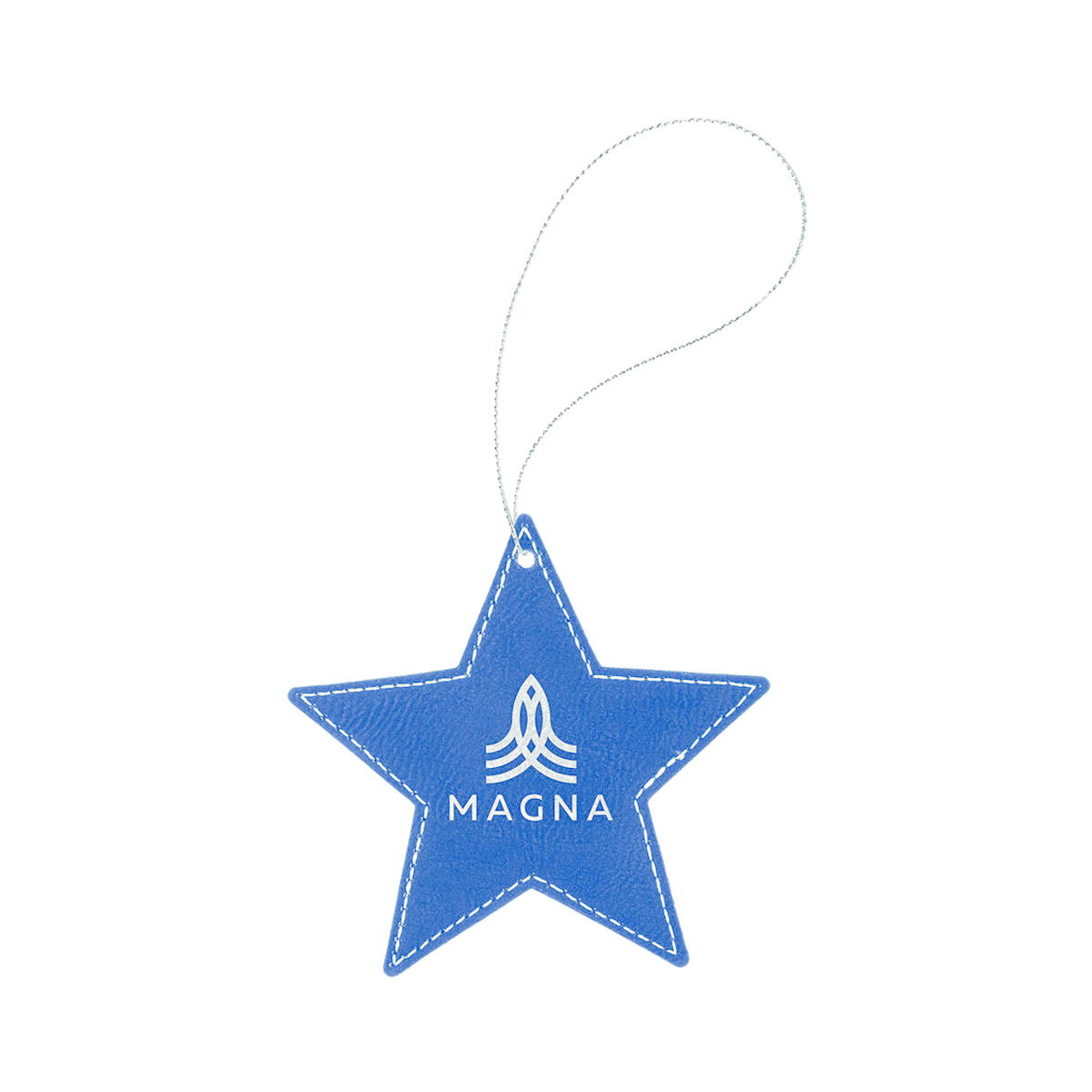 Blue/Silver Leatherette Star Ornament
