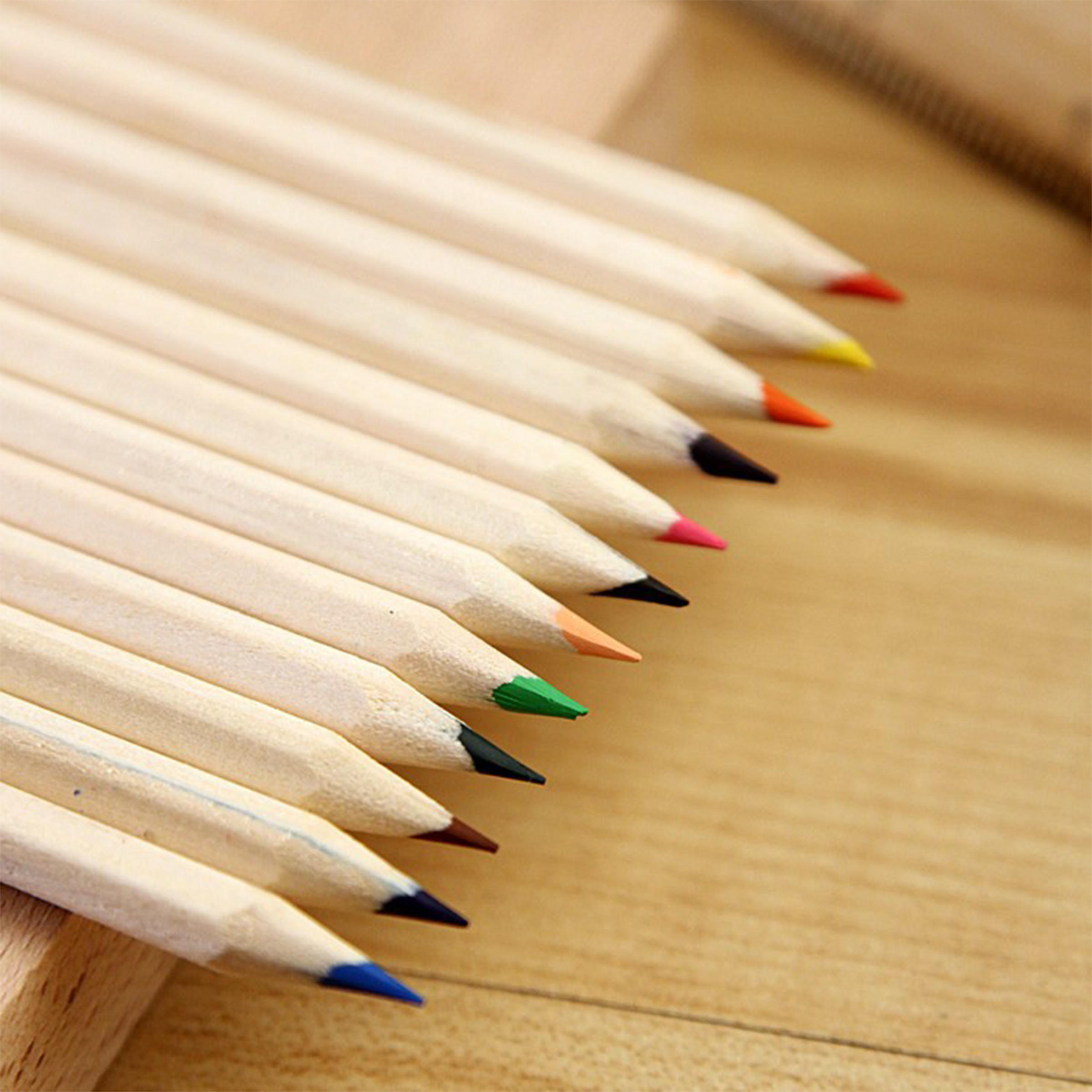 Wood 12 Pcs Colored Pencil Pack With Box 3