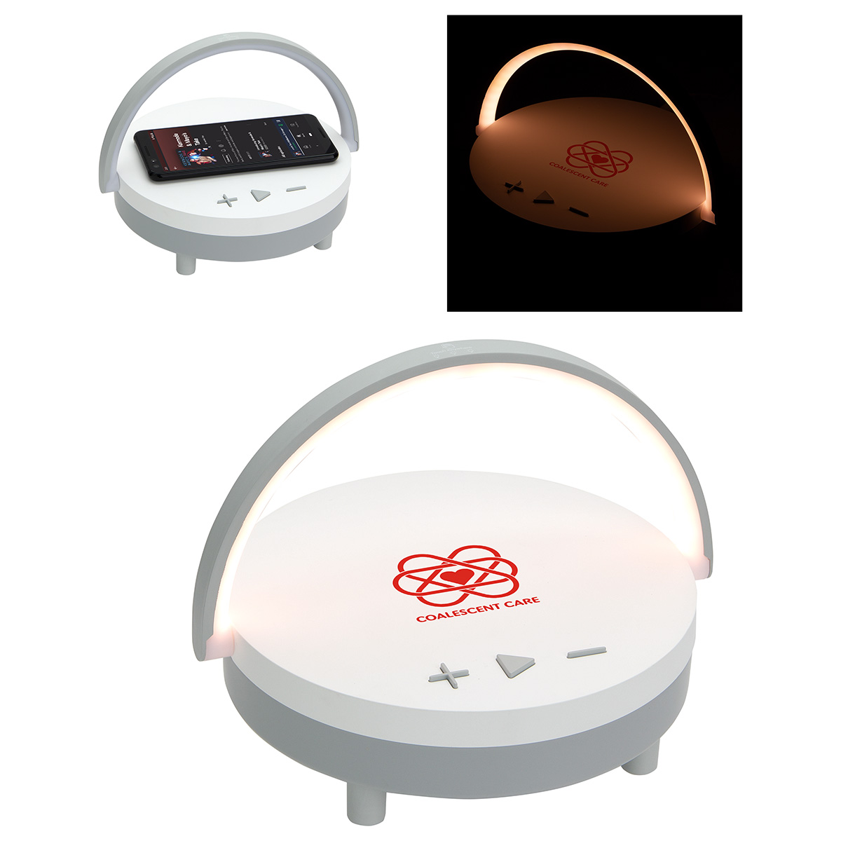 Archway Wireless Speaker with 5W Wireless Charger + Touch Light 11