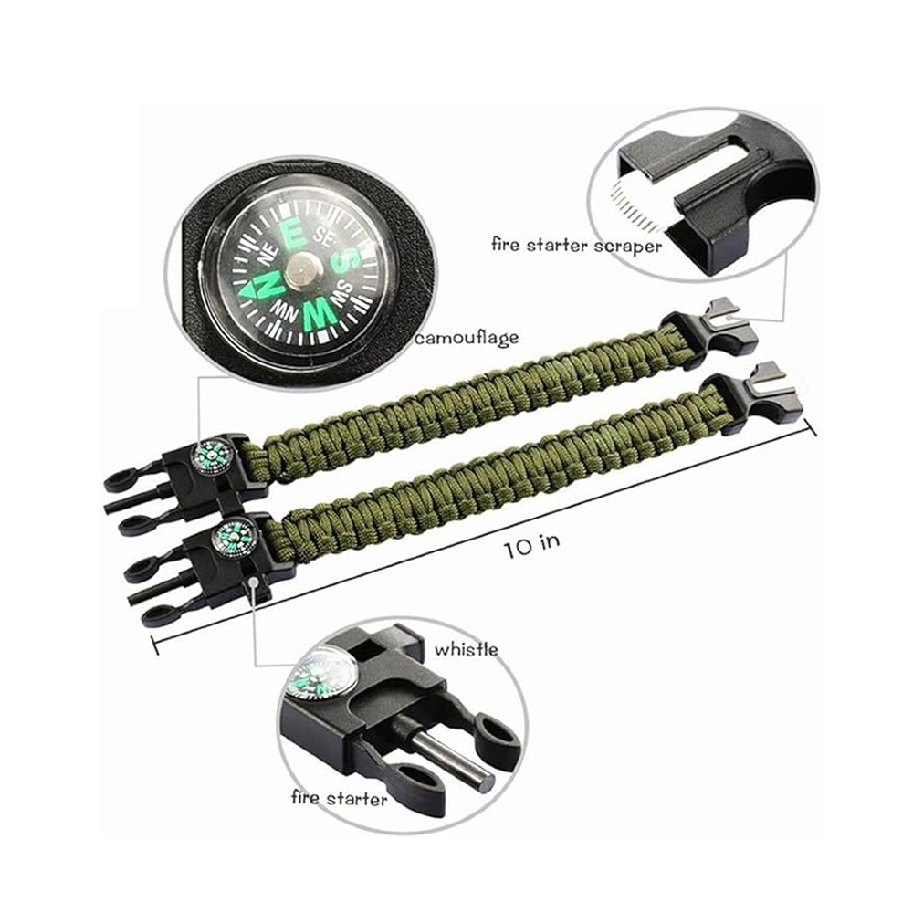 Multi Functional Outdoor Survival Bracelet 3