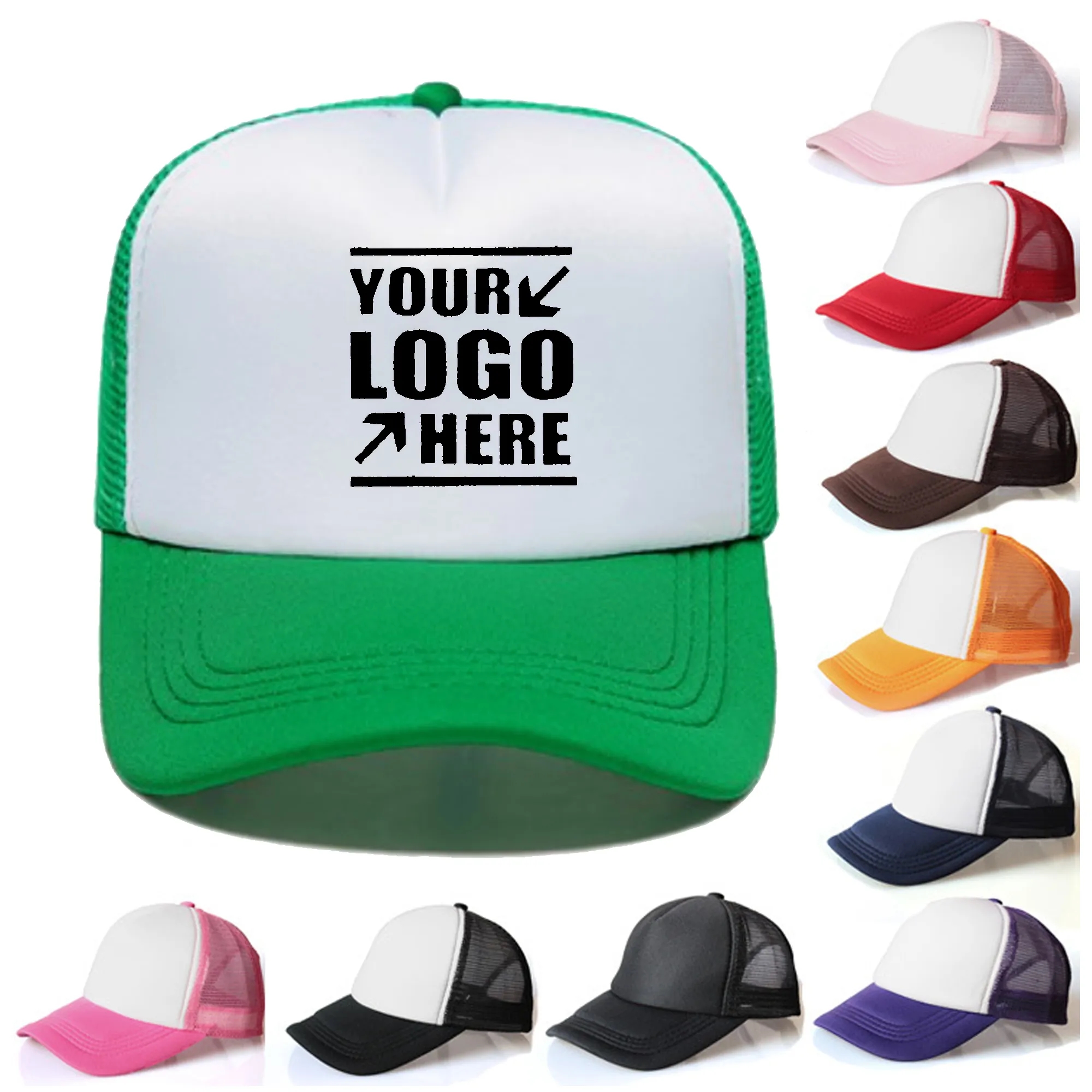 MOQ 50PCS Full Color Adjustable Trucker Hat Mesh Back 2