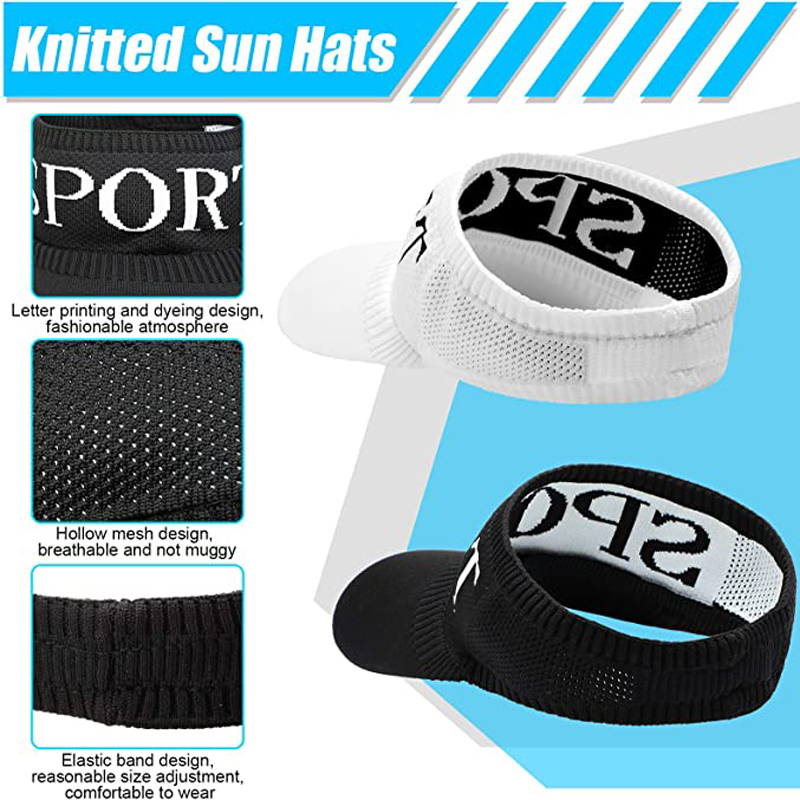 Polyester Unisex Knitted Elastic Sun Visor Cap 11