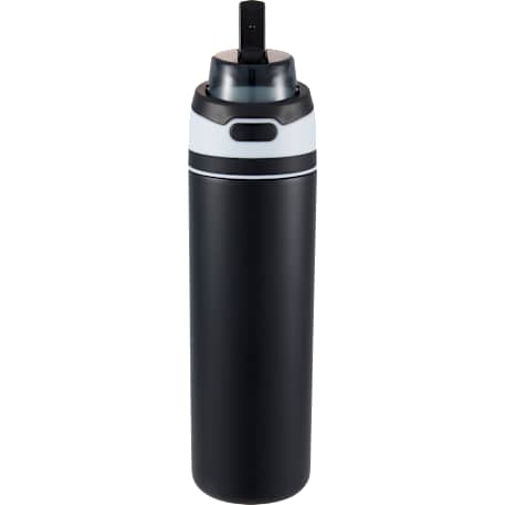 Elvin 28oz Recycled Stainless Flip Straw Bottle, custom water bottle with logo imprint 86