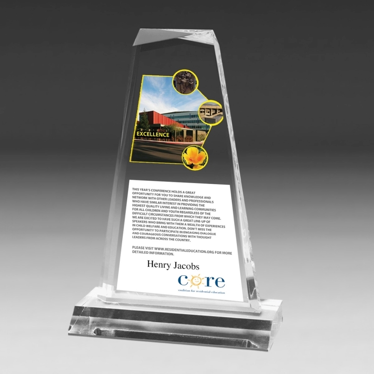 Multi-Faceted Acrylic Award - 8 3/4" - Screen Print 6