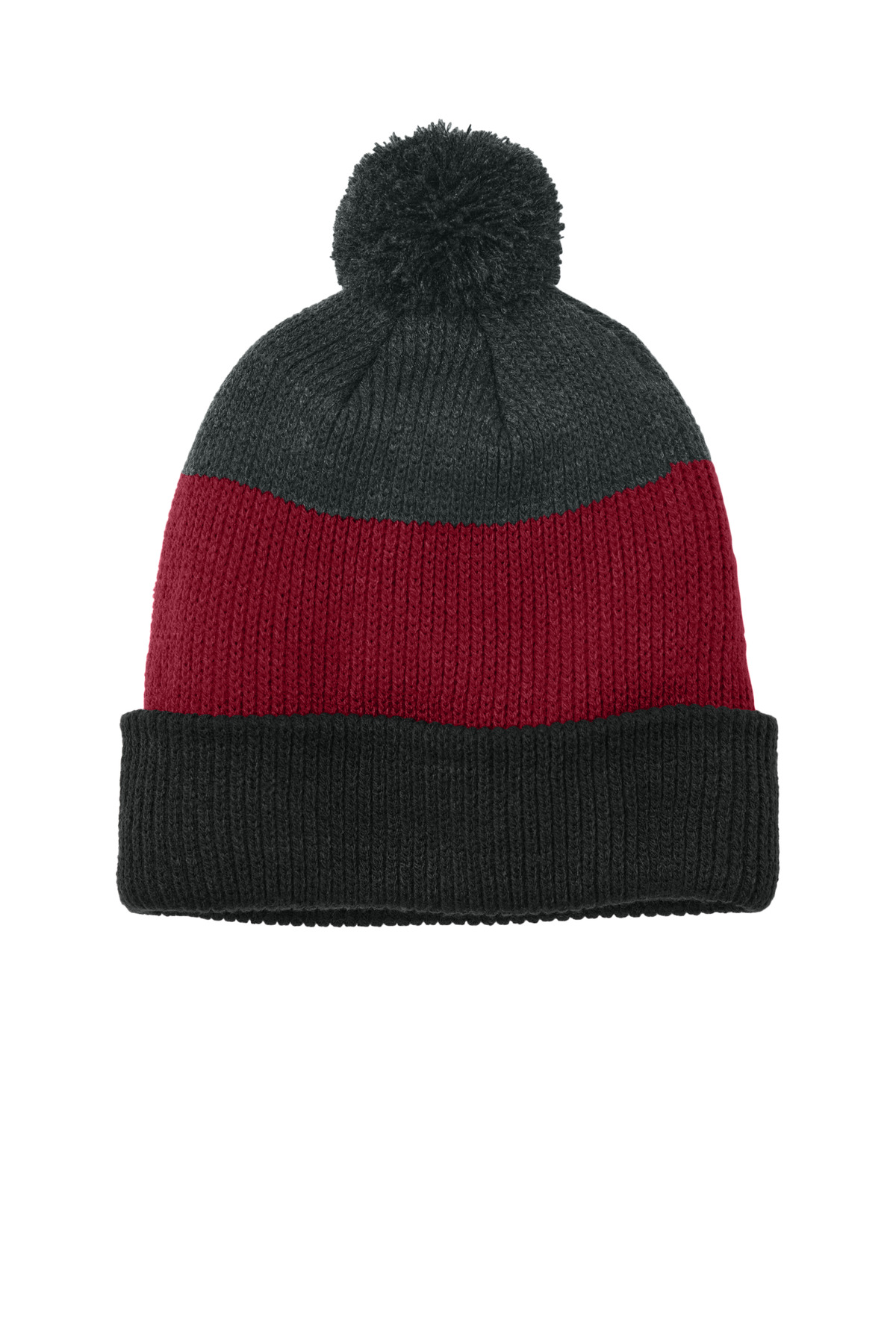 Port Authority Cozy Striped Pom Beanie C979 2
