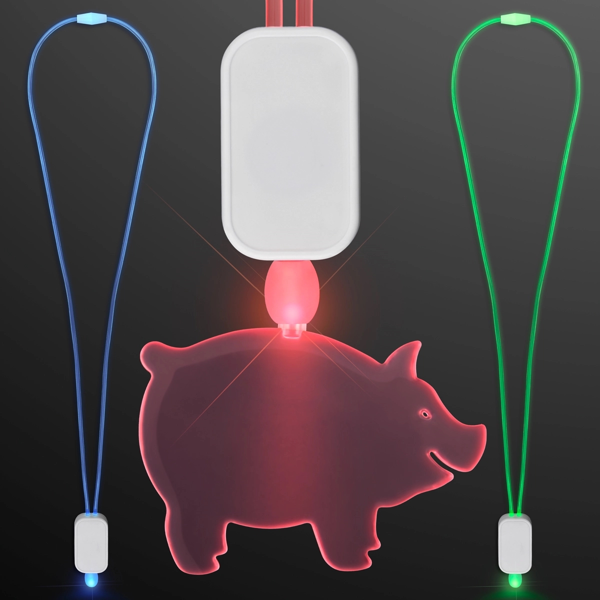 LED Neon Lanyard with Acrylic Pig Pendant 5