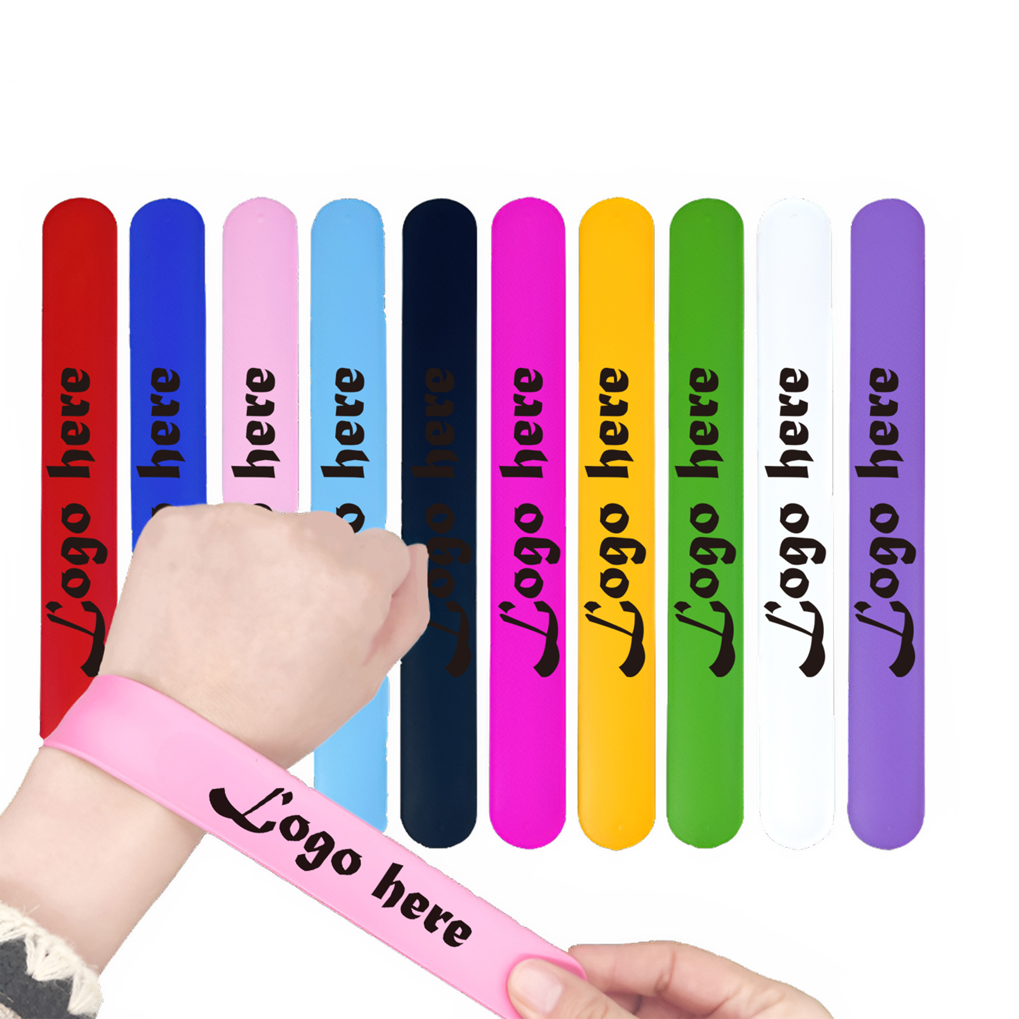 MOQ50 Fun Custom Silicone Slap Bracelets For Events 2