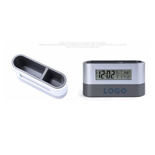 Alarm  Pen Holder Calendar Temperature Display Clock 5