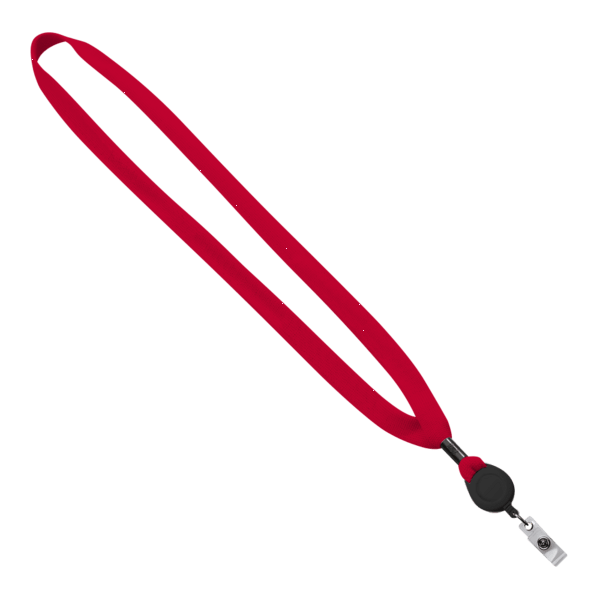 5/8" New Polyester "Shoelace" Lanyard with Retractable Badge Reel 40