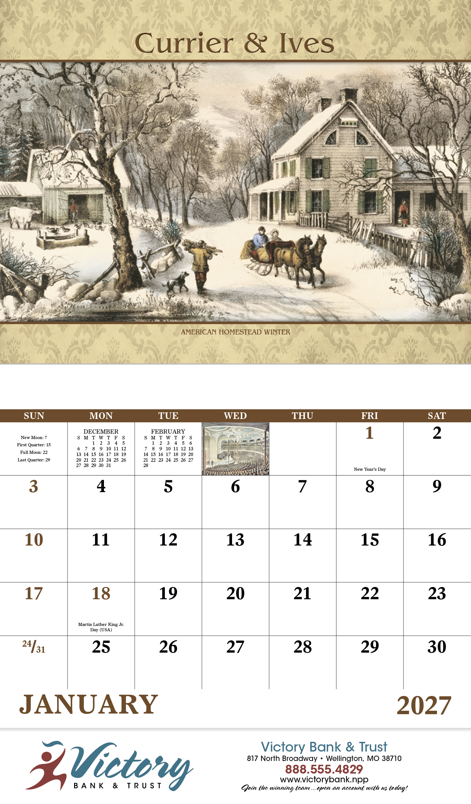 Good Value™ Currier & Ives - Stapled Calendar 65