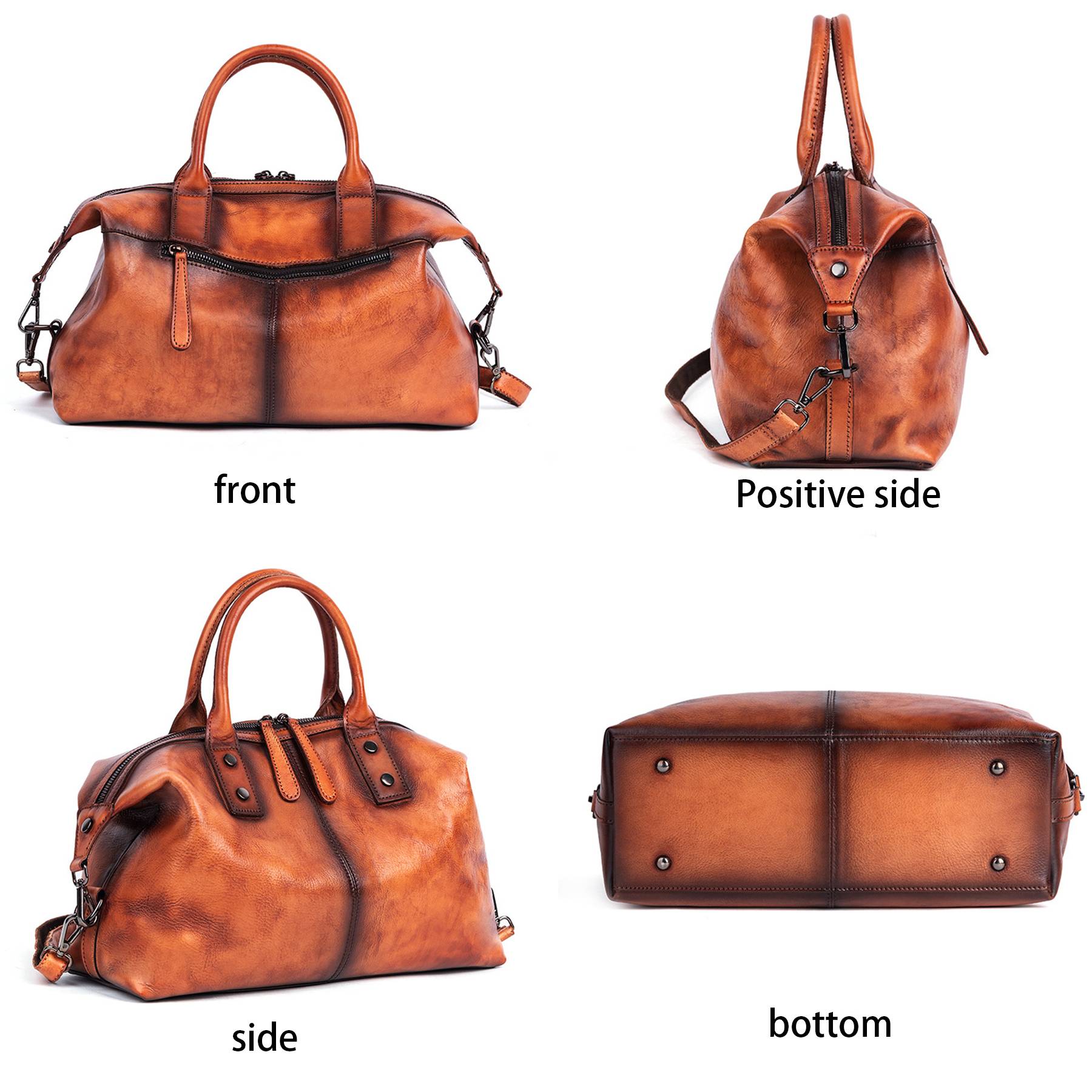 Genuine Leather Tote Handbag Cross-body Bag 2