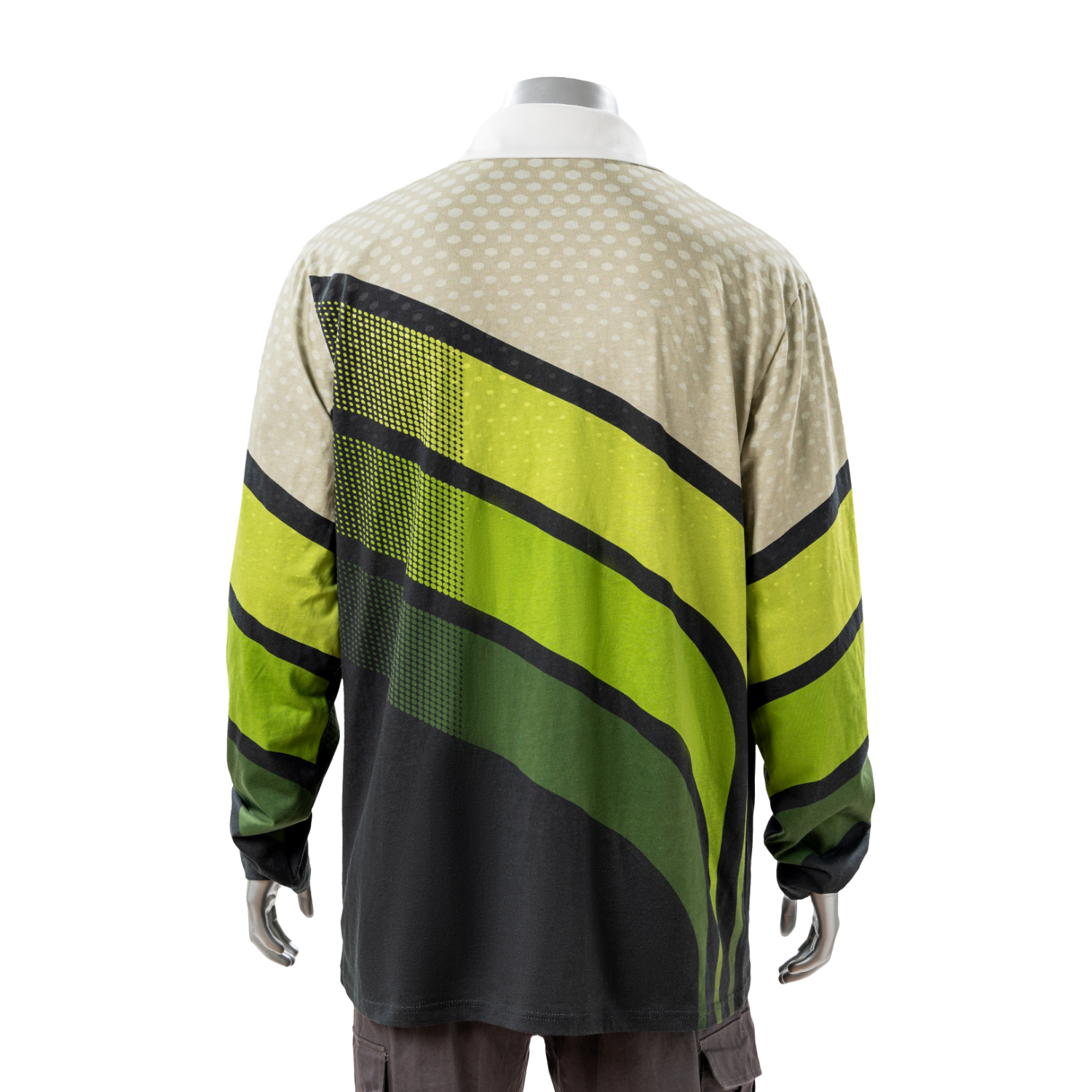 100% Cotton Full Color Reactive Digital Print Men's Long Sleeve Polo - 5.3 oz 3