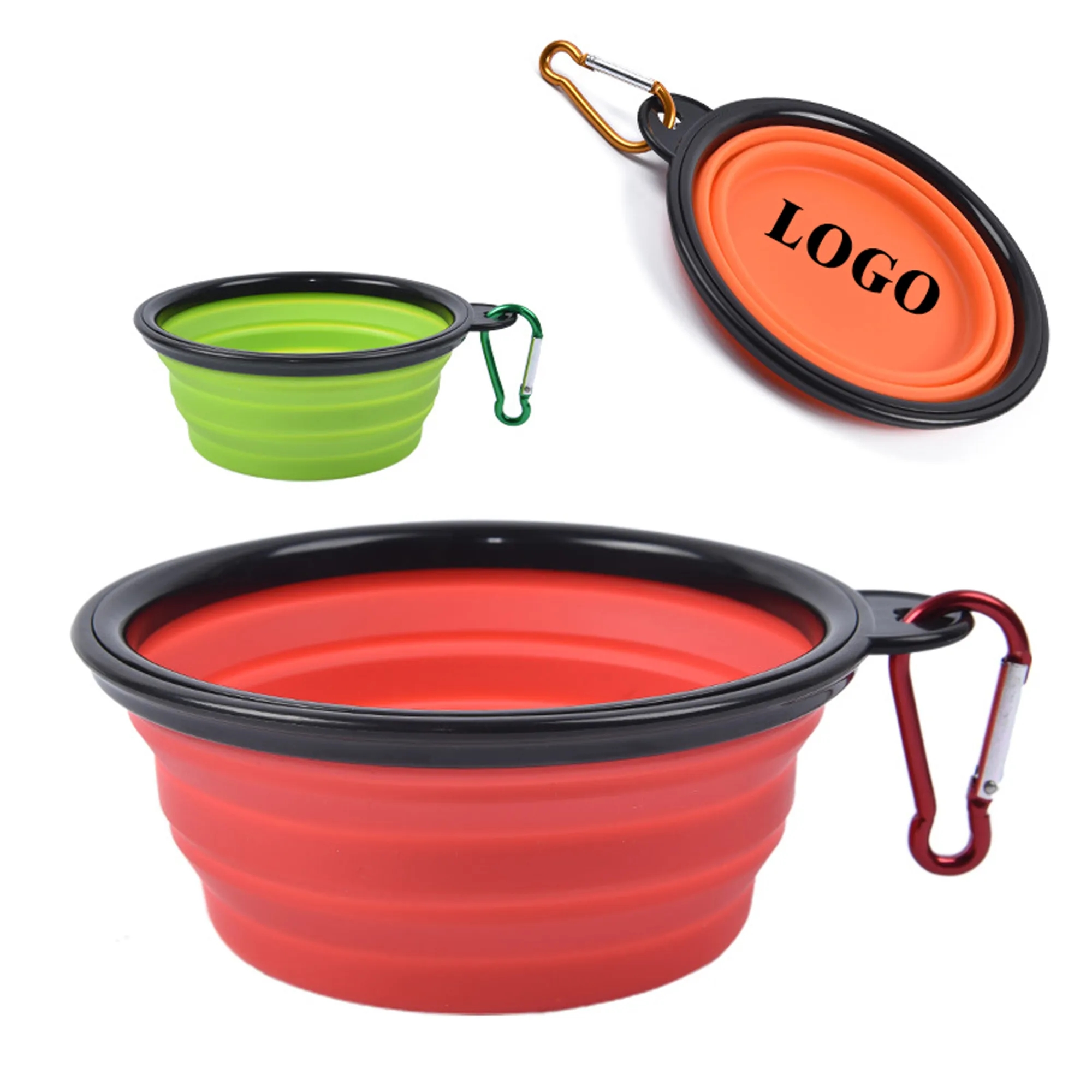 Collapsible Pet Dog Bowl With Carabiner MOQ 100PCS 3
